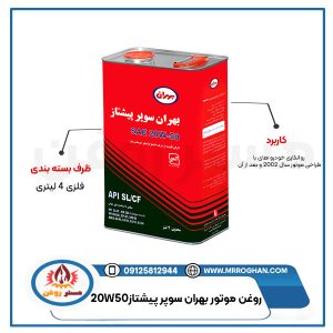 قیمت-و-خرید-روغن-بهران-سوپر-پیشتاز-20W50